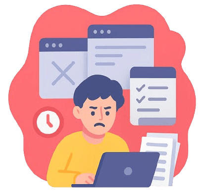 Personne stressée avec trop de tâches à gérer